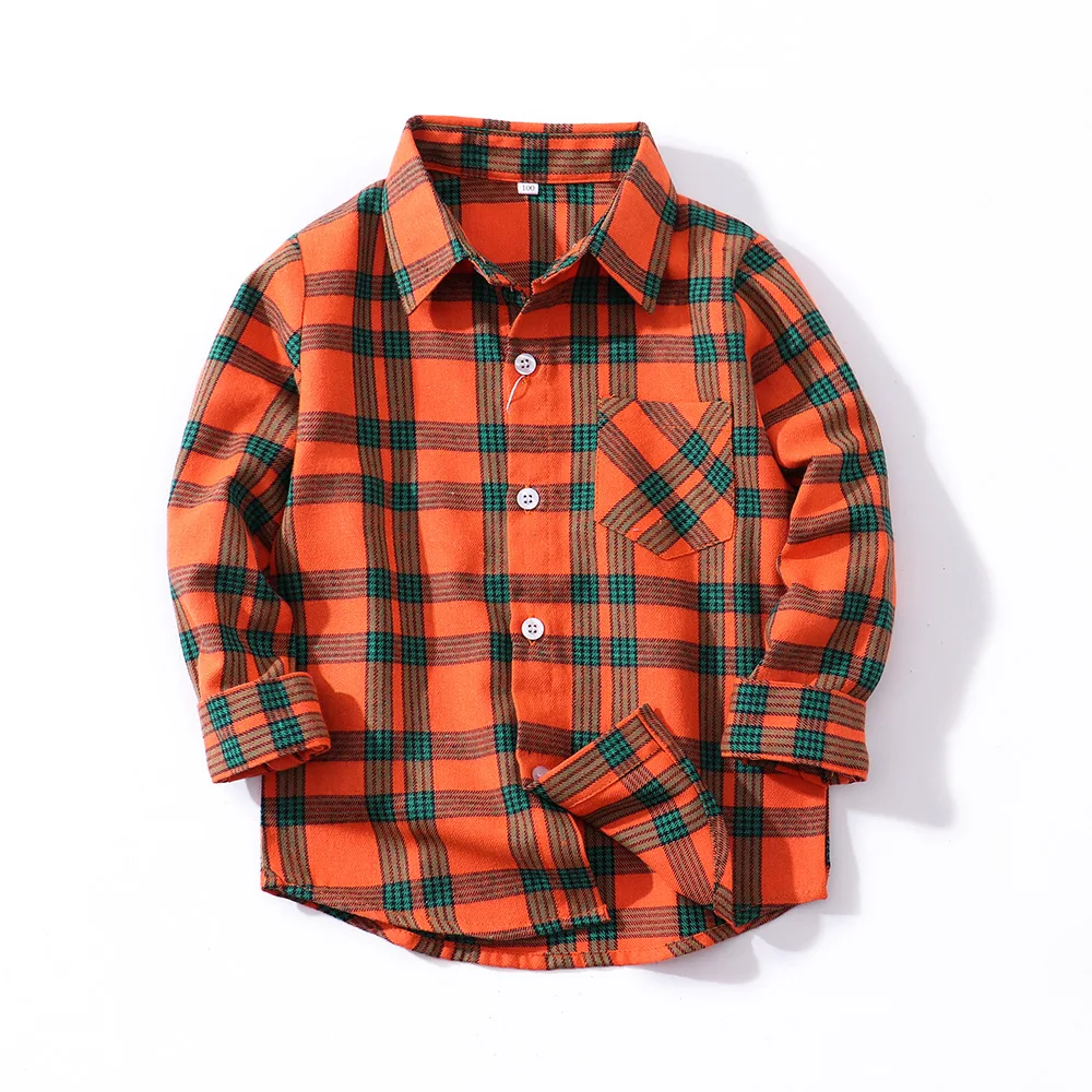 2020 Новое поступление, для мальчиков и для девочек; Сезон весна-осень, Одежда для новорожденных, Полосатое хлопковое От 1 до 7 лет, пальто с длинным рукавом в клетку для мальчиков рубашка с длинным рукавом для детей