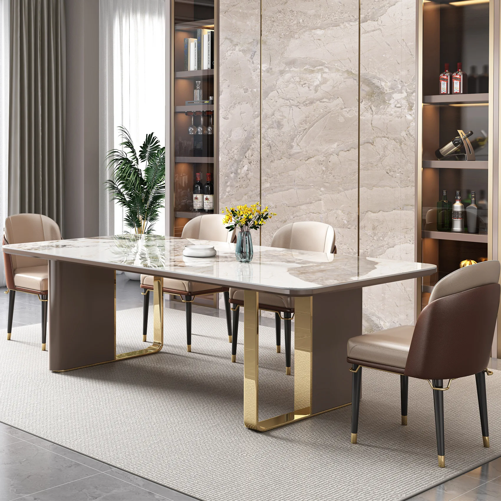 2023 Foshan latest furniture living room marble dining table stehtisch 80cm