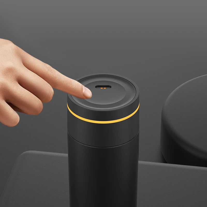 Double wall thermo time marker reminder with led temperature display vacuum flask stainless steel smart water bottle