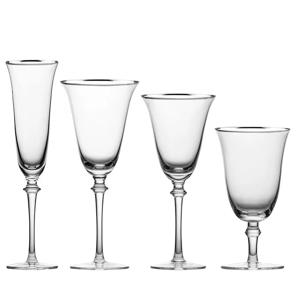 Gold rimmed red wine glass transparent crystal glass white wine champagne glass