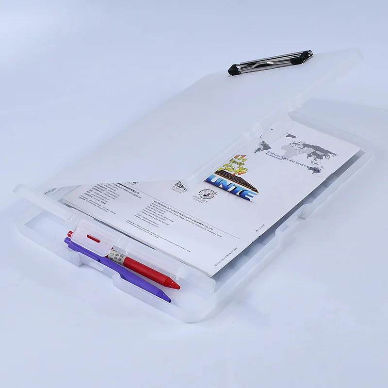 Hot Sale Custom Logo Heavy Duty PP A4 Document File Holder Refillable Storage Clipboard Lined Notepad with Pen Holder