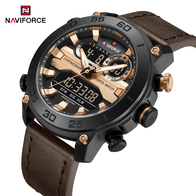 NAVIFORCE NF9235 Luxury Brand Mens Original Fashion Quartz Classic Watches For Men Waterproof Business Steel Band Clock Man