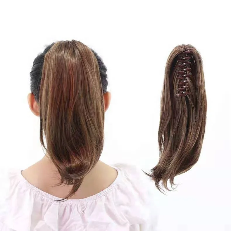 Claw Pony Tails Hair Extensions Synthetic Soft Silky Women Head short curly hair Horsetail Wig ponytail hair