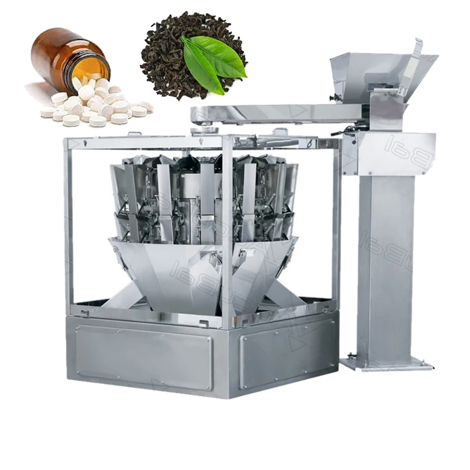 High accuracy 3g tea cbd hemp flower Multihead Weigher with Small Food Vertical Packing Machine multihead combination weigher