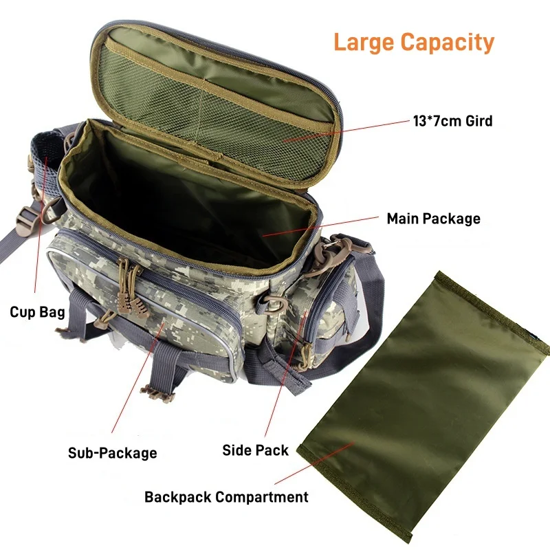 Large Capacity excellent quality Multifunctional Fishing Tackle Gear Storage Bag Multi-purpose fishing rod bag