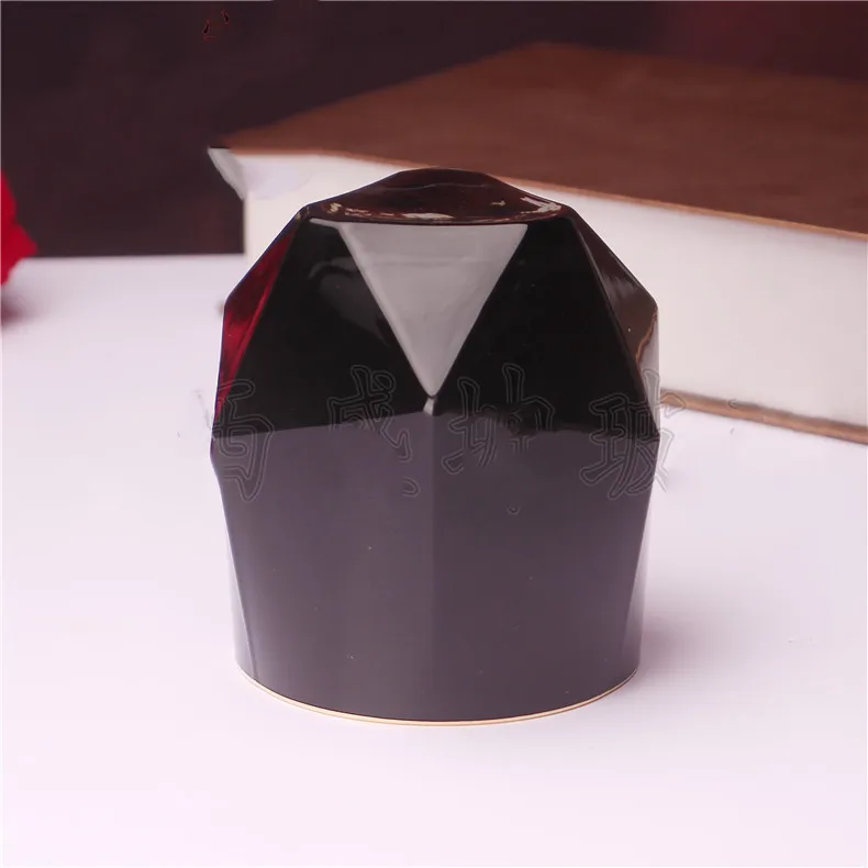 high quality 250ml walled frosted black whiskey glass