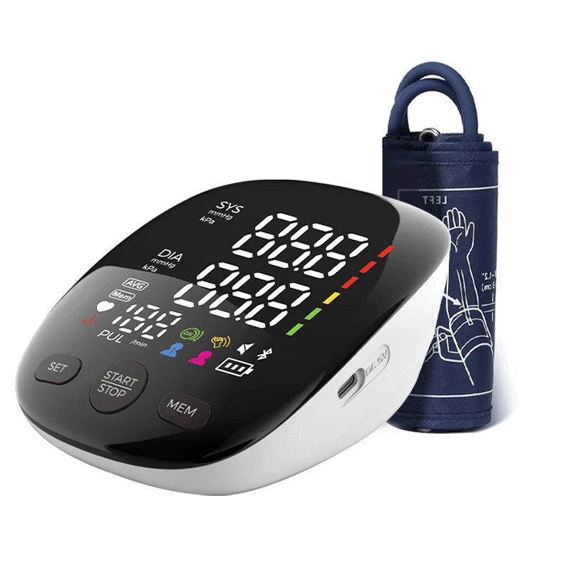 Factory Wholesale Electronic BP Monitor Automatic Digital Blood Pressure Monitor Upper Arm With Voice bluetooth Homeuse