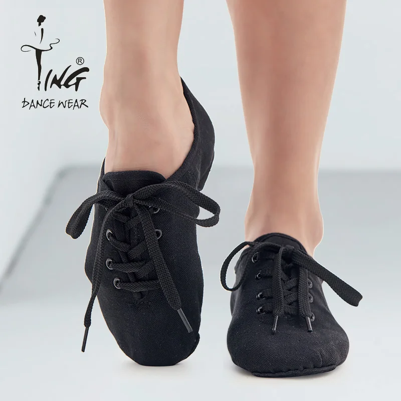 Мужские Танцевальные Туфли, черные холщовые туфли с разрезом