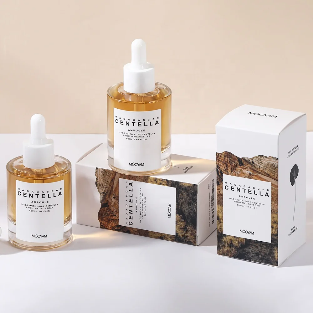 Private Label 100% Centella Asiatica Extract Ampoule Facial Serum for Soothing Sensitive and Acne Skin All-in-one Facial Serum