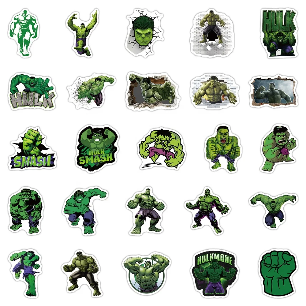 50pcs Marvel superhero graffiti stickers scooter trunk car mobile phone waterproof decoration stickers Hulk Marvel movie sticker