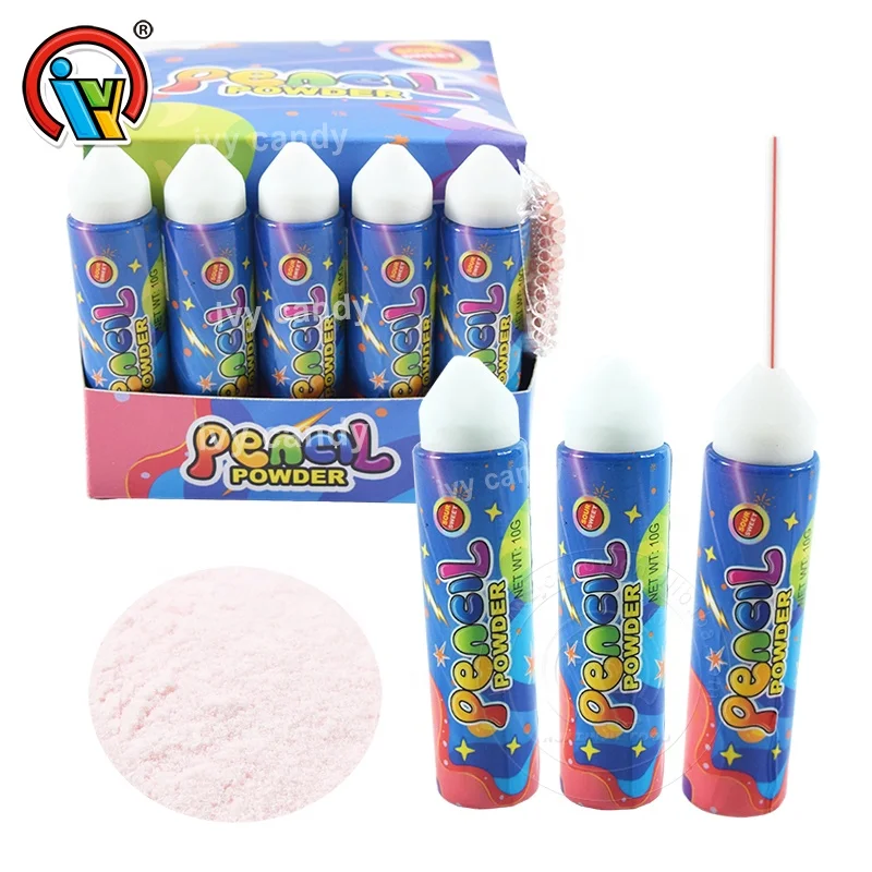 New pencil shaped fruit flavor sour powder straw candy