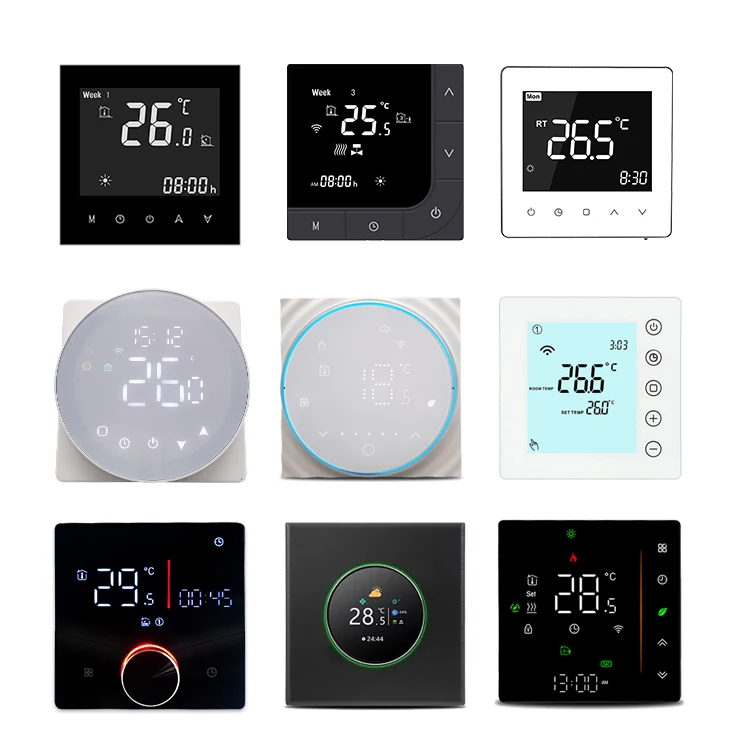 Tuya WiFi Smart Floor Heating Thermostat Modern Design Gas Boiler Programmable Room Thermostat with Heating Panel