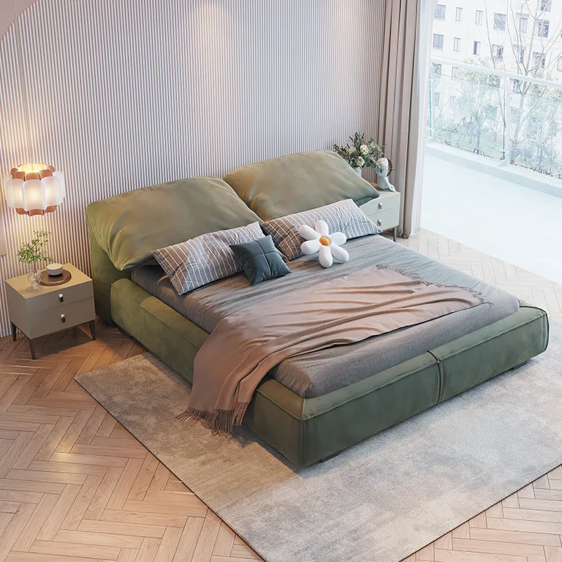 CK20 Modern Soft Bedroom Beds Wooden Japan Solid Base Full Queen King Size Bed Frame queen bed