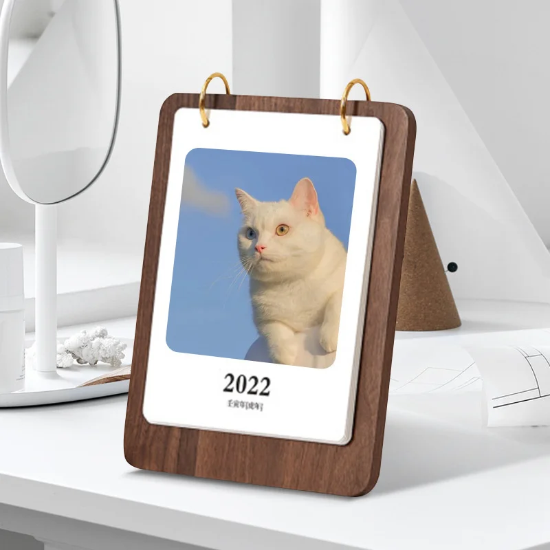 Wooden Desk Perpetual Calendar Table Decoration Desk Calendar Custom Desk Calendar