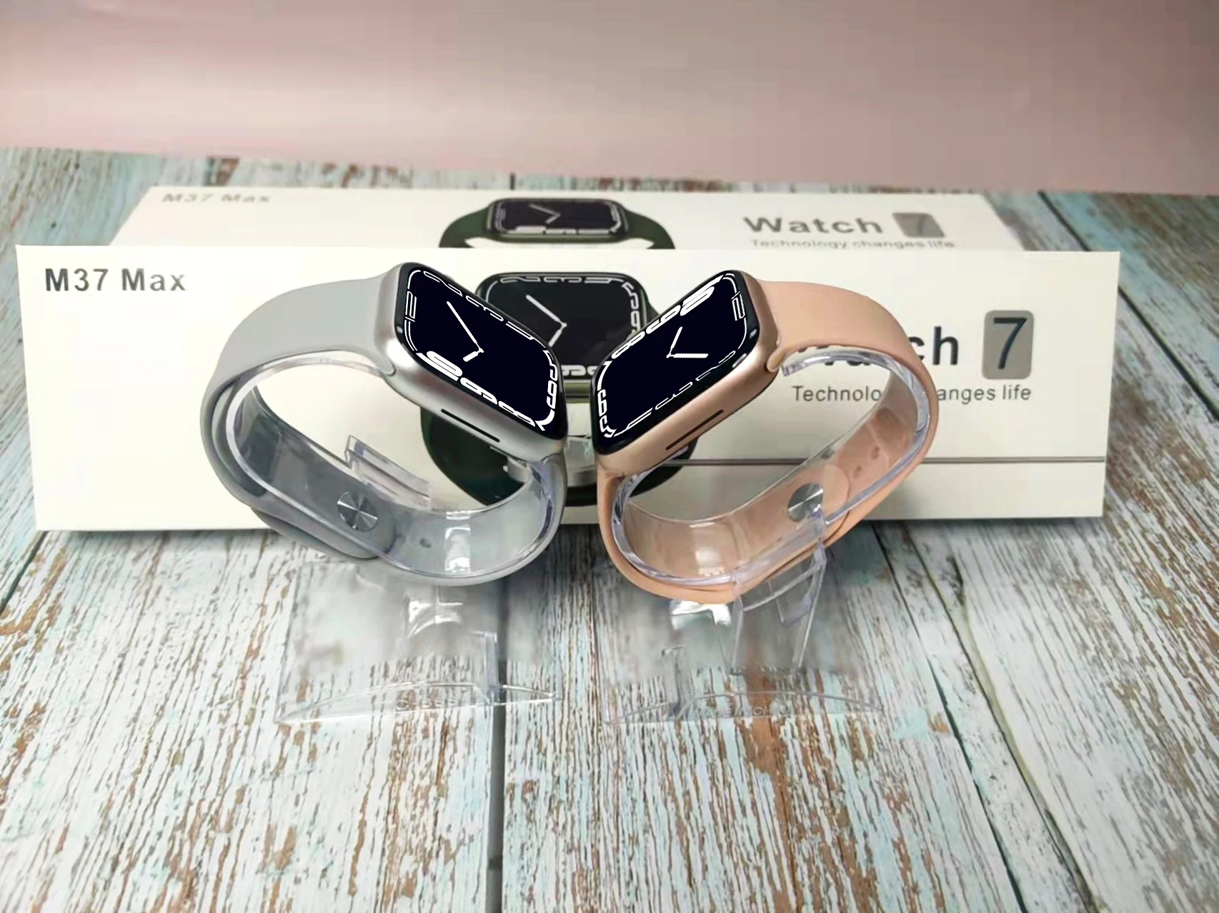 M37 max smart watch new iwatch 7 series 280 mAh IP67 1.82 INCH Wireless charging SIRI games smart watch M37 max M36plus M26 HW22