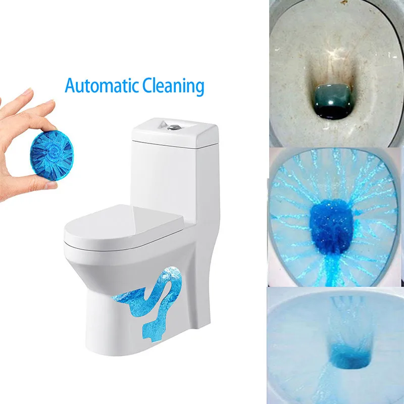 Hot Selling Blue Bubble Bleach Block Solid Automatic Toilet Bowl Cleaner for Home