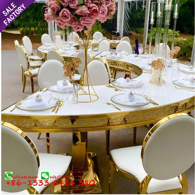 New Style Metal Steel Fan-Shaped Bridal Table Wedding Hall Furniture For Expore Sale In China