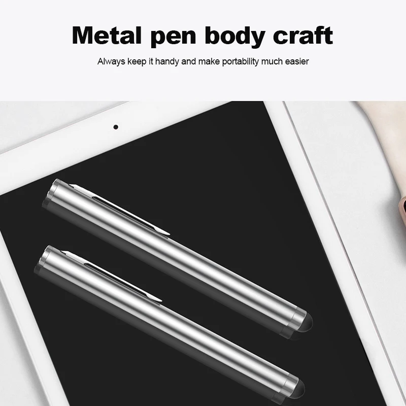 Mesh fiber stylus with logo, metal capacitive pen, suitable for all capacitive screen smartphones and tablets