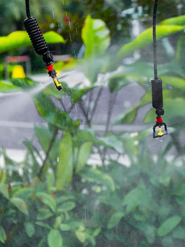 Hanging Fog Nozzles With Valve Cross Misting Sprinkler Garden Irrigation System Watering kits