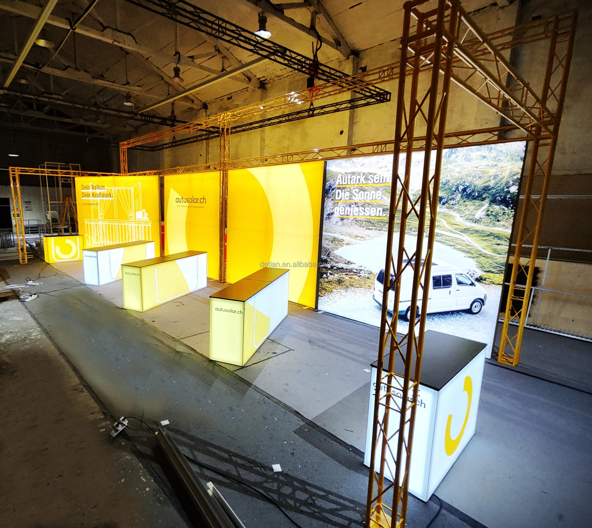 Custom exhibition booth stand portable reusable high quality led backlit seg frameless light box trade show display