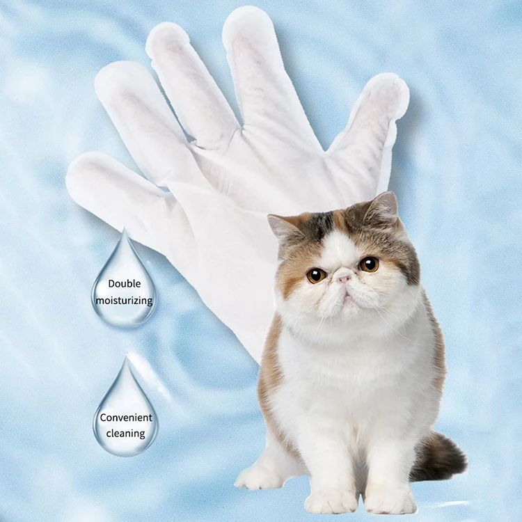 Wholesale Organic Pet Grooming Cleaning Wipes Portable Pet Care Wet Wipe Dog Cat Nose Ears Disposable Pet Gloves