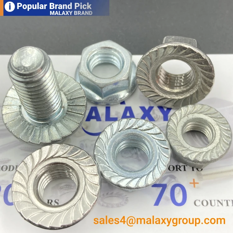 Malaxy Din6331 Carbon Steel Black Oxide High Strength Gr8 Grade 8 10 Hexagonal Hex Thick Flange Nuts With A Height Of 1.5d