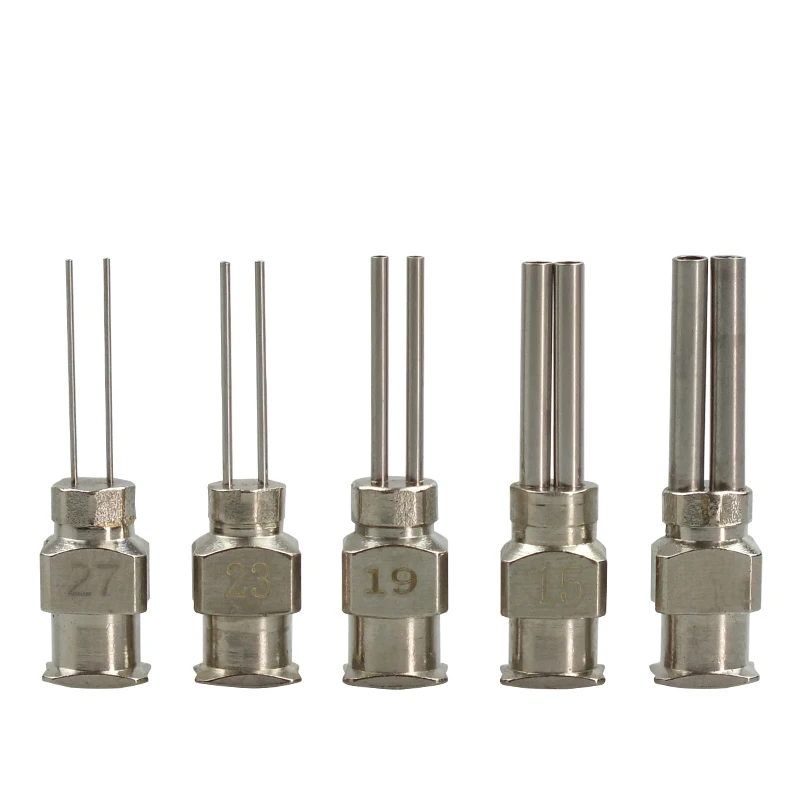 Промышленные прецизионные 1/2 дюймовые Двухтрубные металлические наконечники иглы из нержавеющей стали металлический клей для