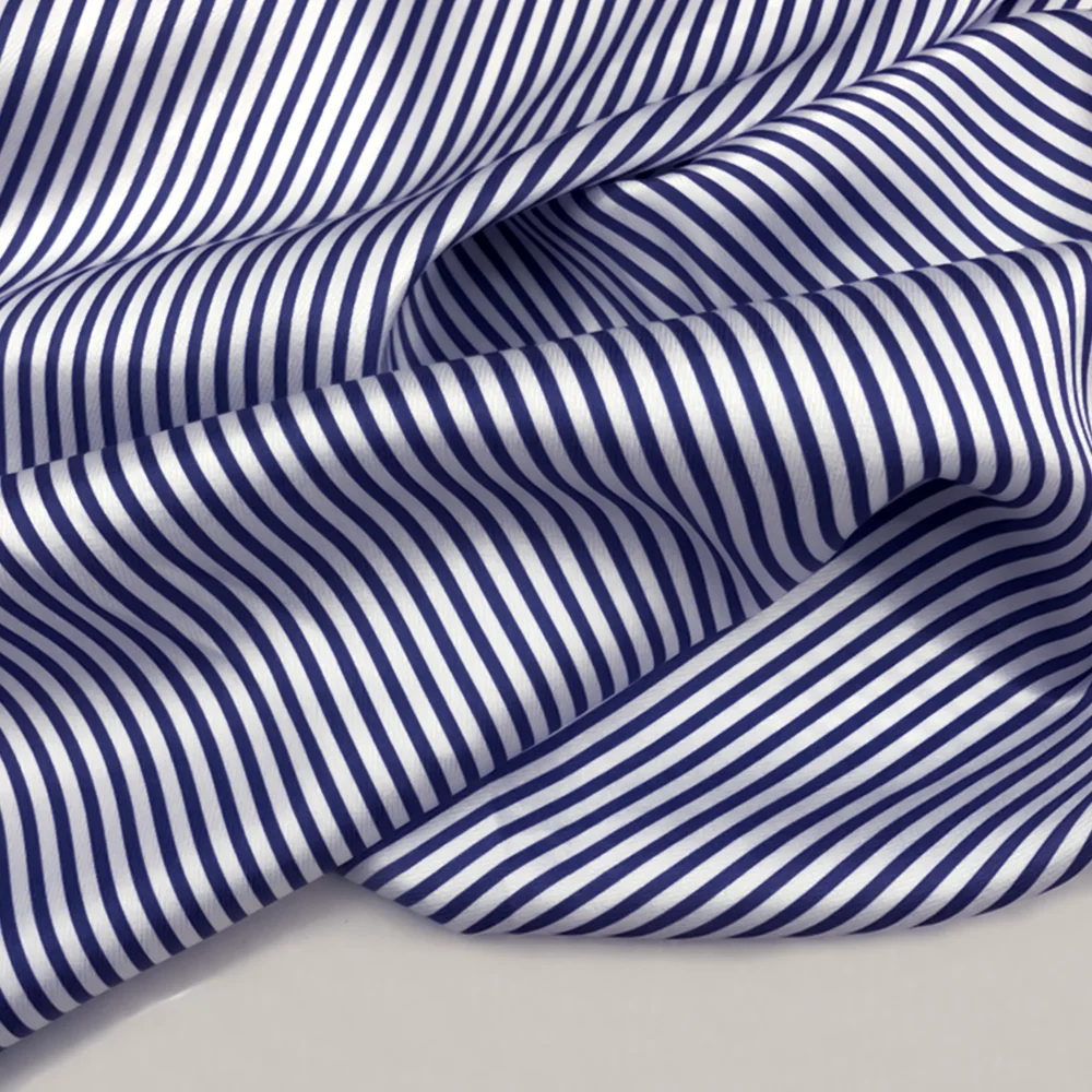 Sell Well Pure Mulberry Silk Microfiber Charmeuse Fabrics Premium Durable Striped Pattern Silk Fabric With Oeko-TEX Certified