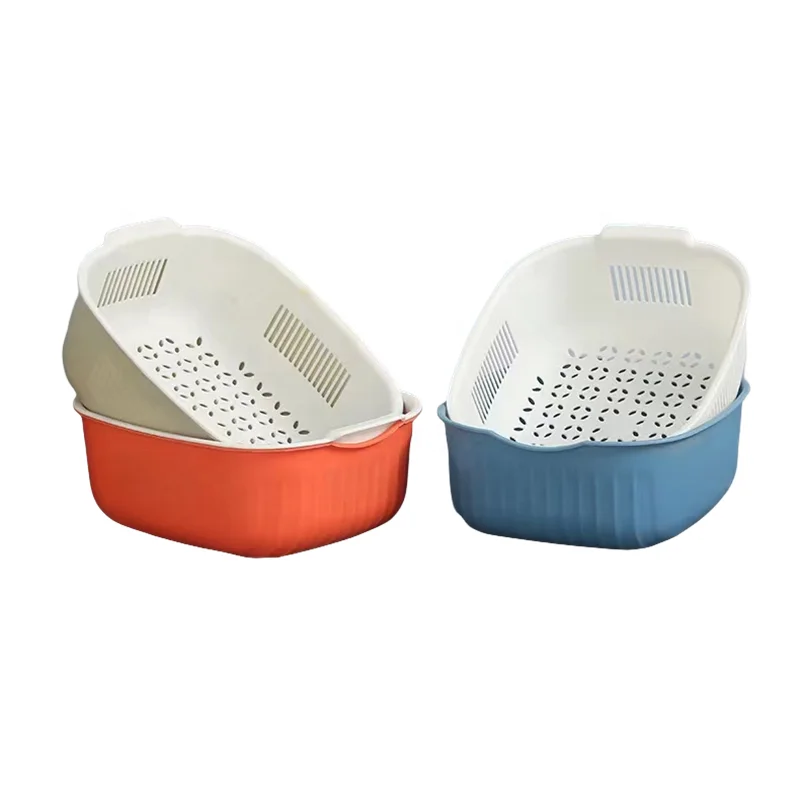 Multifunctional  household square Picnic Drain Basket Multifunctional Kitchen Sink  Washbasin Amoy Basket