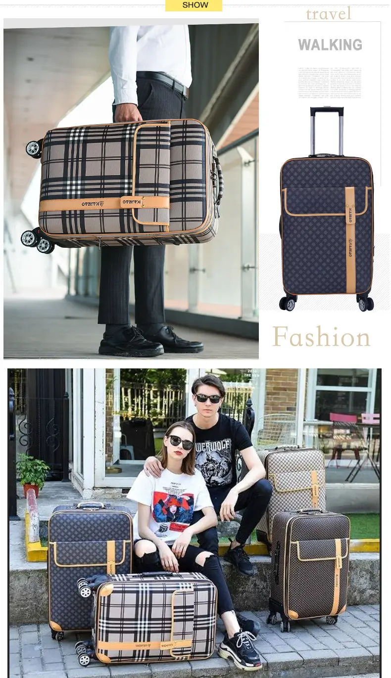 Hard shell PU luggage travel set luxury travel equipments  essentials travel bags business bags & case Business leather  Luggage