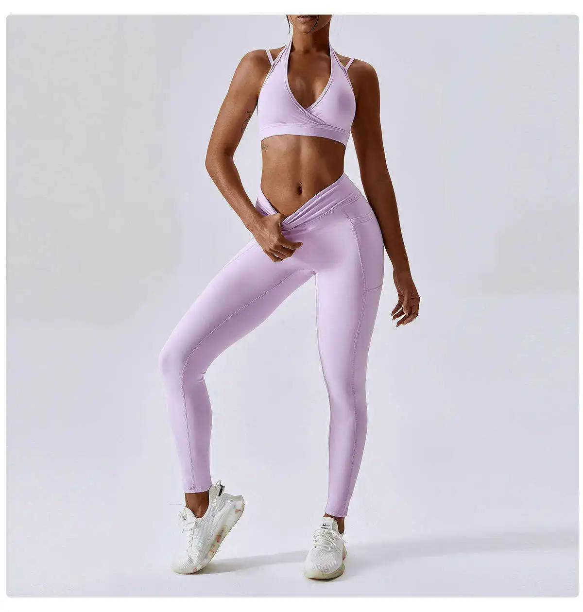 2023 OEM Custom Gym Fitness Yoga Sets Two Piece Sports Yoga Suit Fitness Sport Wear Yoga Active Wear Set