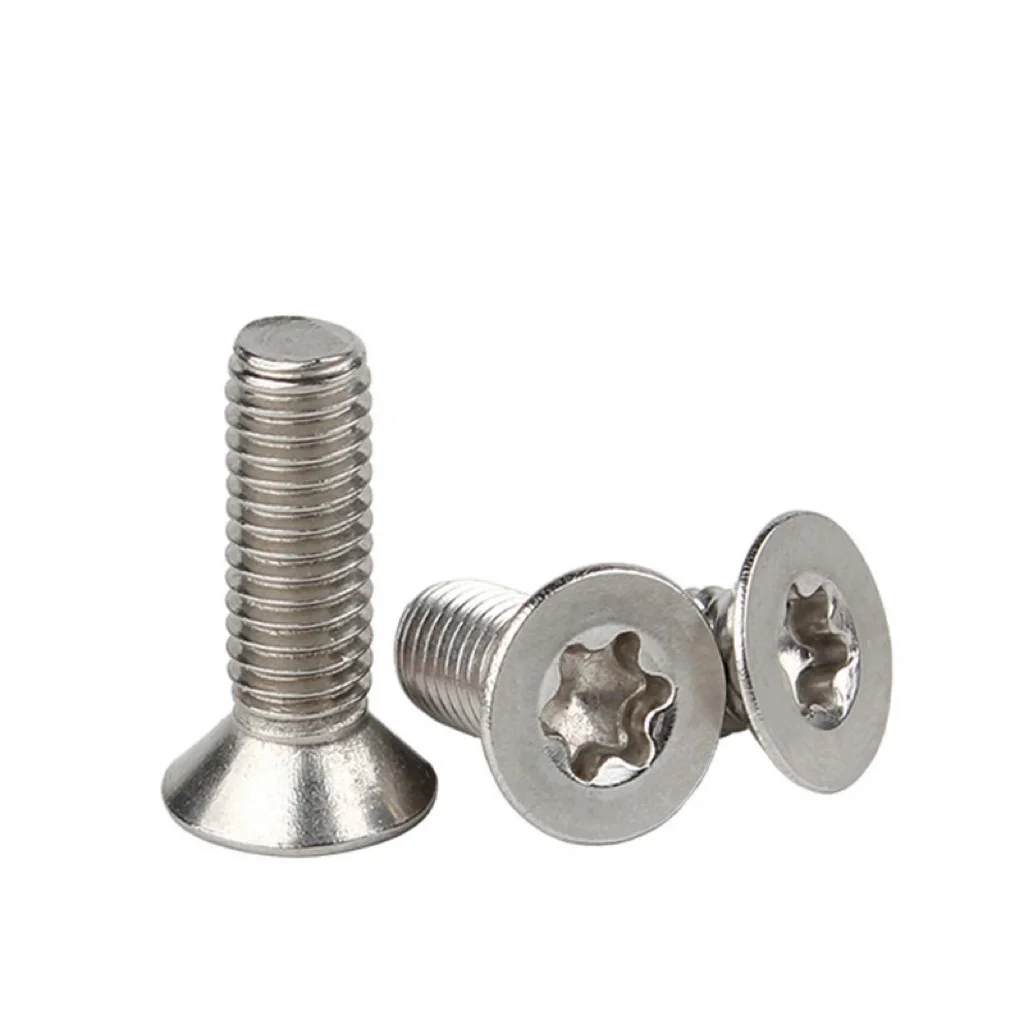 Ninggu ISO 14581 A2-70 Stainless Steel Hexalobular Socket Countersunk Flat Head Screws GB2673  Torx Plum Anti-Theft Screws Inch