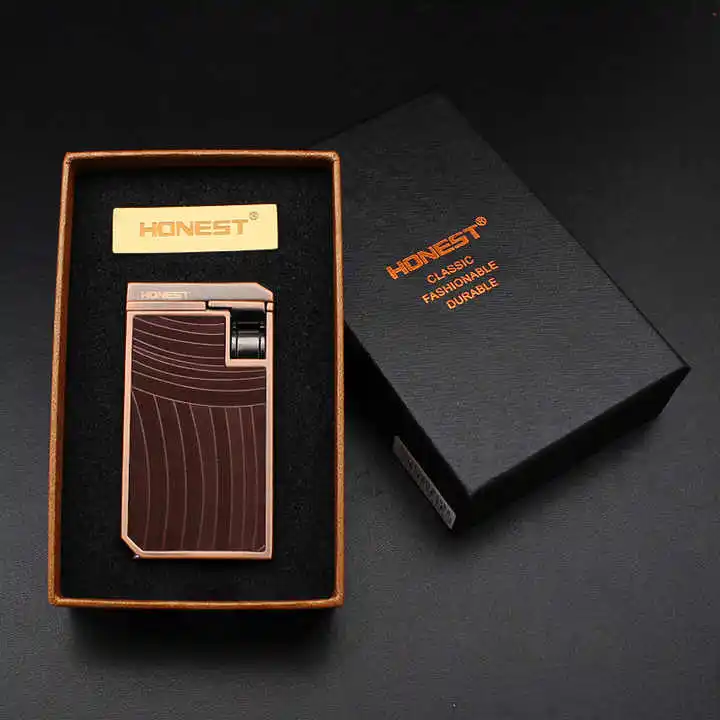 Hot Selling Portable Windproof Double blue Flame Lighters barbecue Smoking Accessories  Metal Cigarette cigar torch lighter