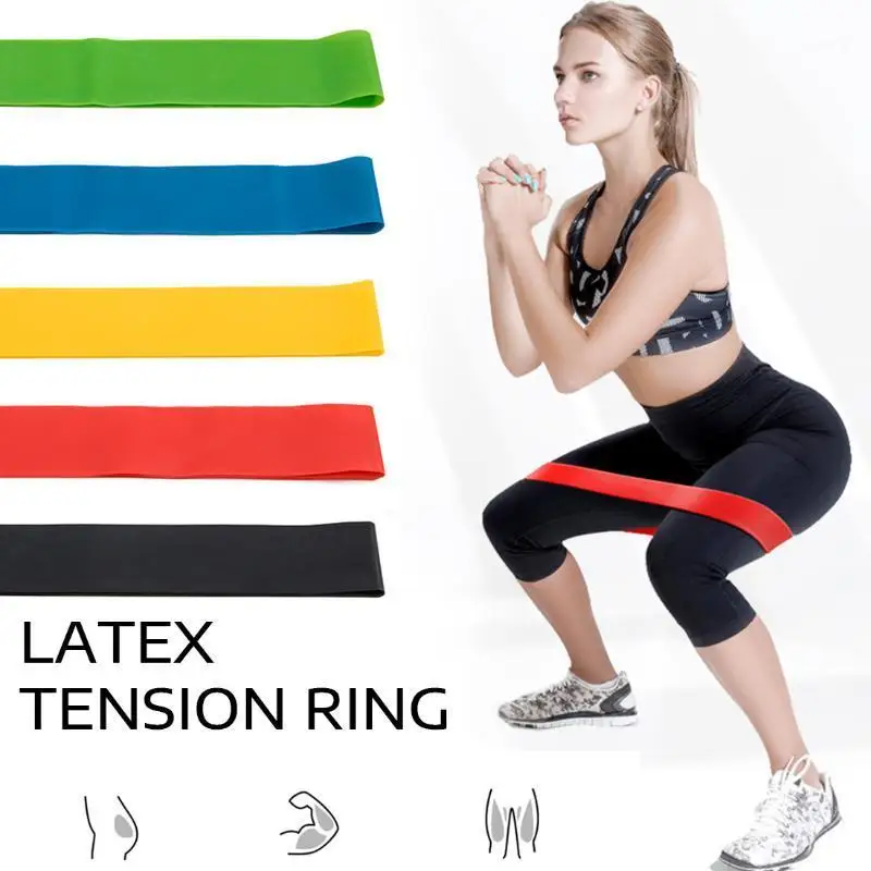 Gym Fitness Custom Printed Logo 5 Pcs Resistance Loop Exercise Bands Wholesale Resistance Bands Set Suit