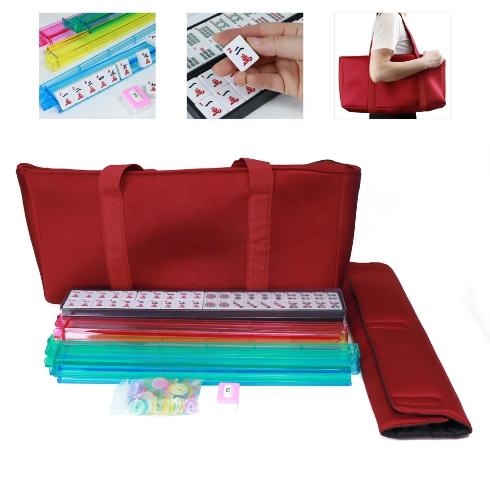 Professinal wholesesle 30mm American mahjong set 166 mahjong tiles with accessories and quilted bag for funny table game