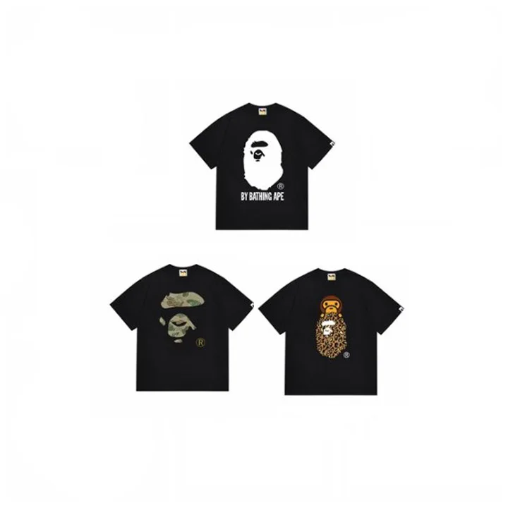 2024 Wholesale designer T-shirt High Quality Cotton Sharks Digital Printing Plain Men bapees T Shirt