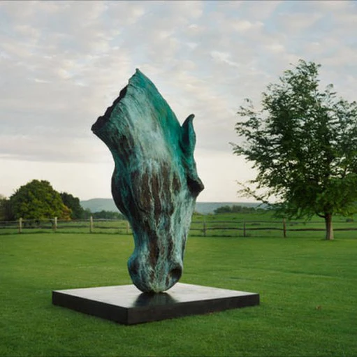 2024 Custom-made Life Size Animal Interior Decor Bronze Horse Head Metal Sculpture for Hotel Lobby