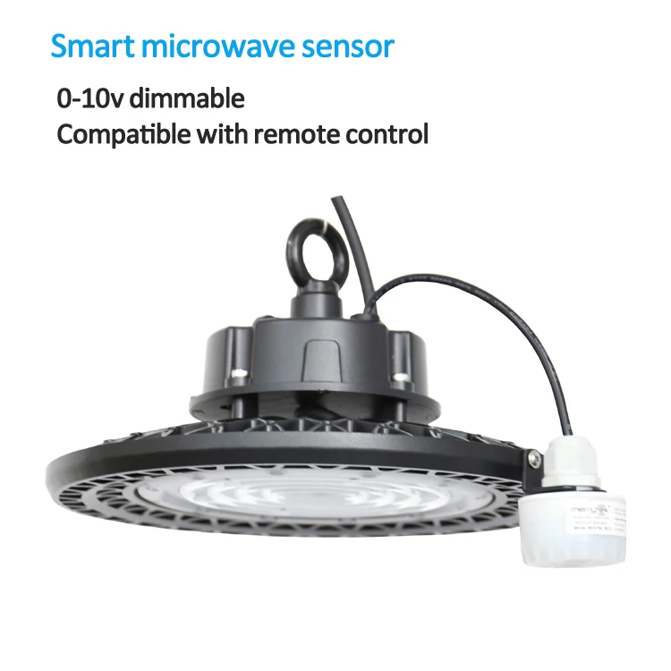 OEM Garage Waterproof 60w 100w 150w 200w Industrial Square Warehouse Exhibition Lamps Aluminum Motion LED UFO Highbay Light