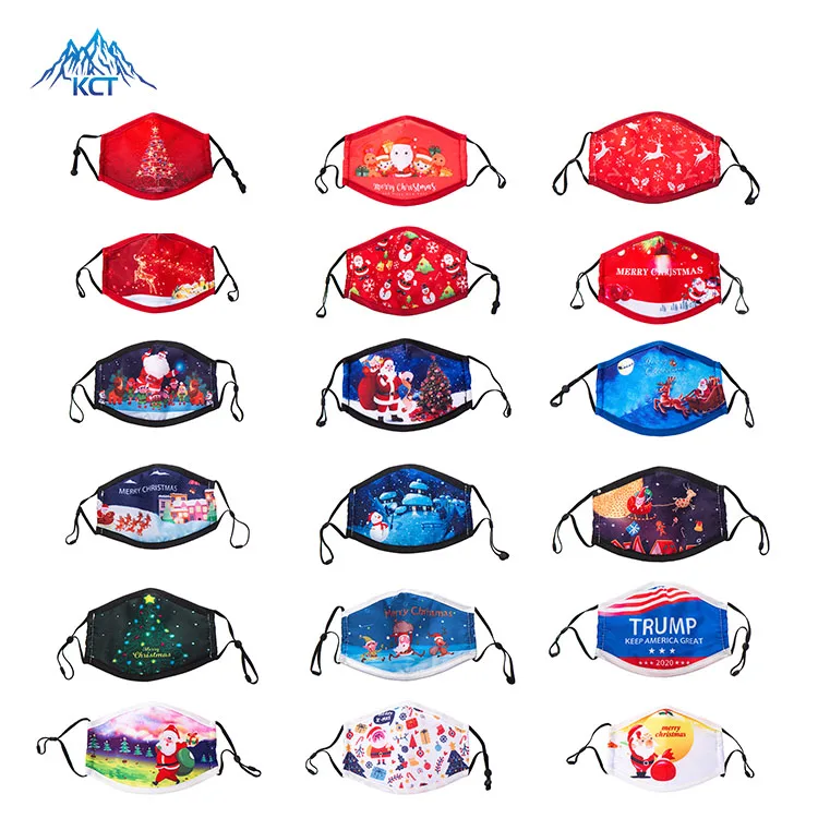 Masks Halloween Washabl Cotton for Kids Adjustable Face Custom Fashion Mouth Printing Christmas Mask For Kids