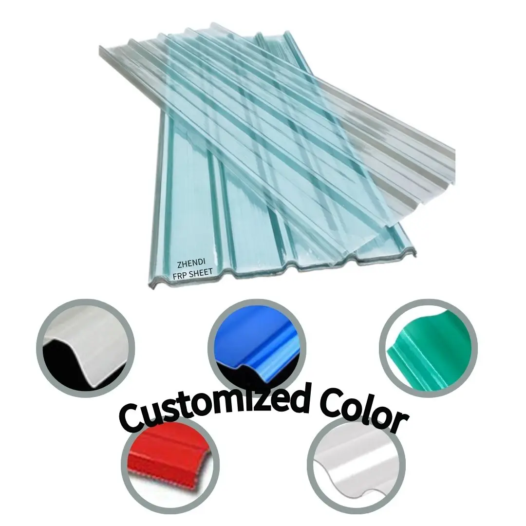 Factory Supplying Translucent Uv Protect Grp Frp Fiberglass Plastic Clear Roofing Sheets For Office Building