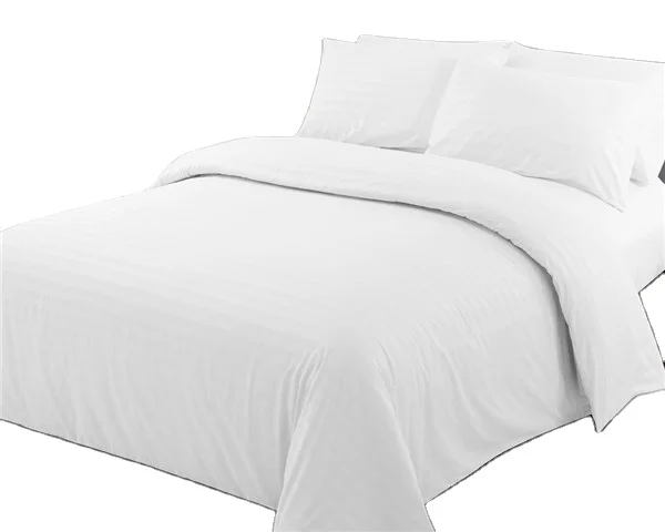 Wholesale white stripe microfiber 100%polyester bed cover bedsheet polyester fabric