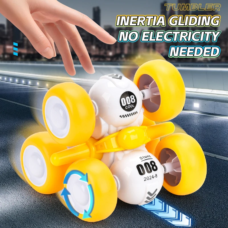 360 degree full-sided rolling tumbler multiple colors friction power 6 wheel stunt car for more than 3 years old children