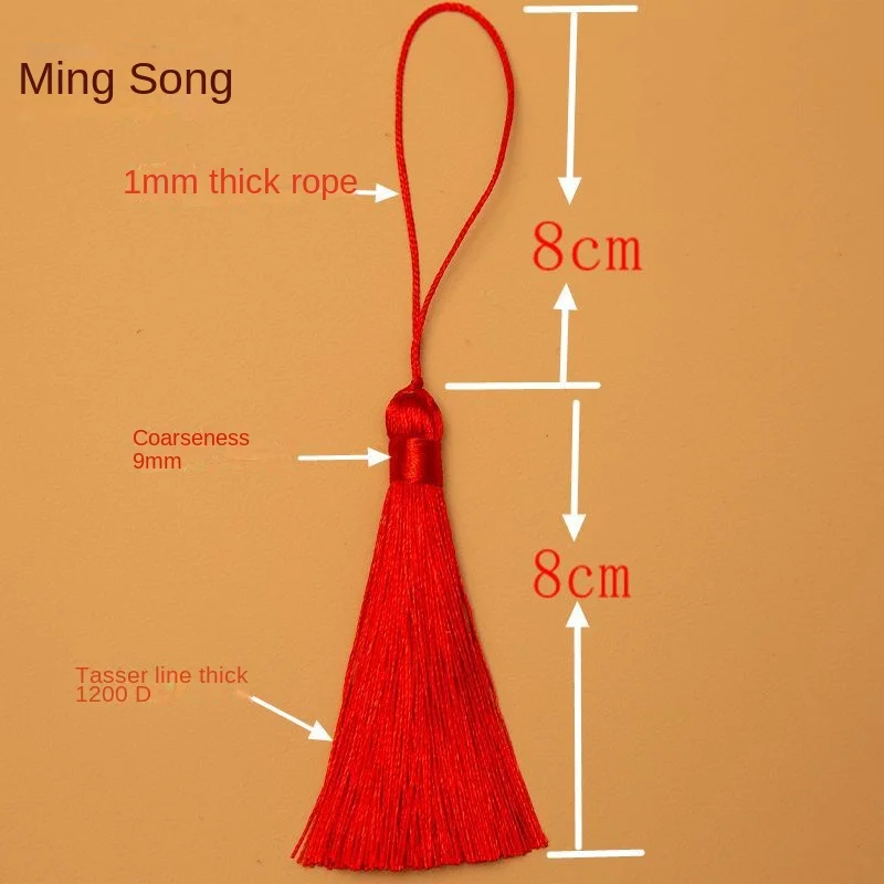 Ordinary 8cm Polyester Tassel Chinese Style Fringe Bookmark for Clothing Hanging Accessories Decorative Pendant for Curtain Use