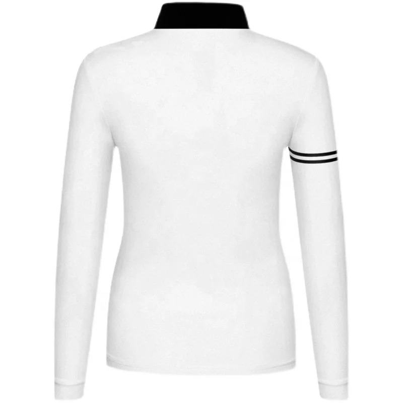 OEM Custom Women Golf Apparel Women Long Sleeve Polo Shirts Quick Dry Polyester Spandex Polo Shirt