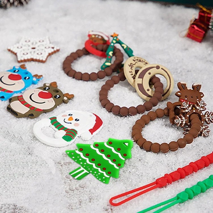 Baby Silicone Teeth Christmas Gift Santa hot selling creative baby comfort teether stereoscopic silicone teether supplies