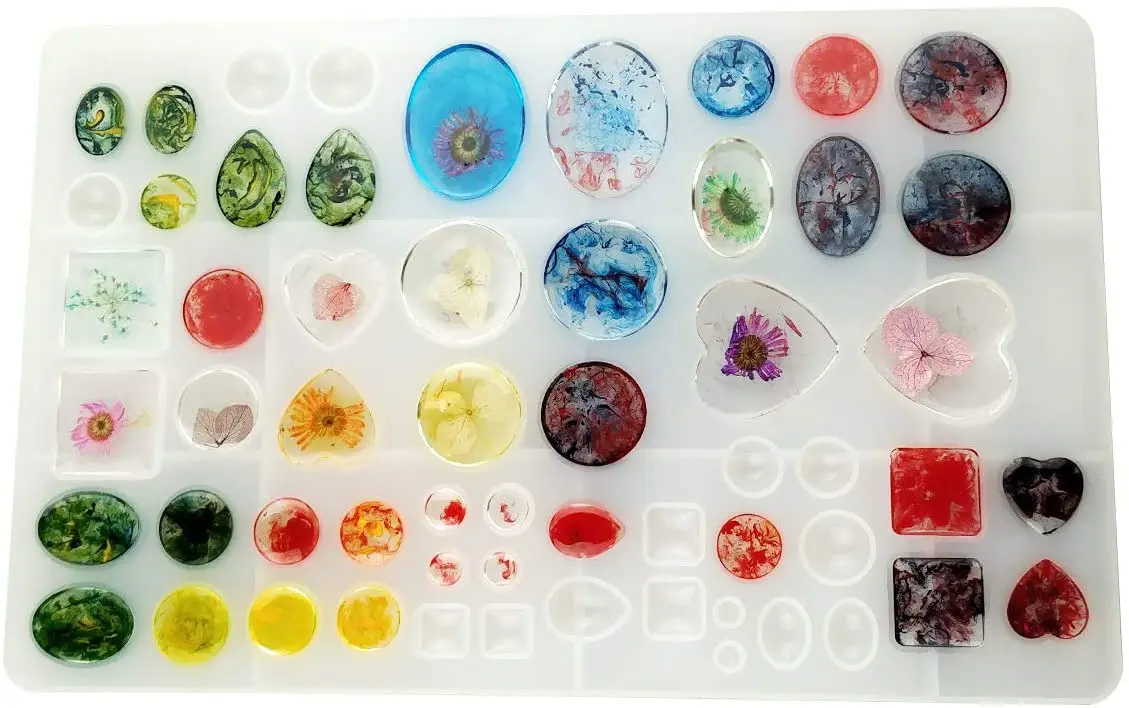 Jewelry Casting Molds Gem Jewelry Silicone Casting Mold for Resin Epoxy DIY Crafting Earring Pendant Studs Jewelry Making