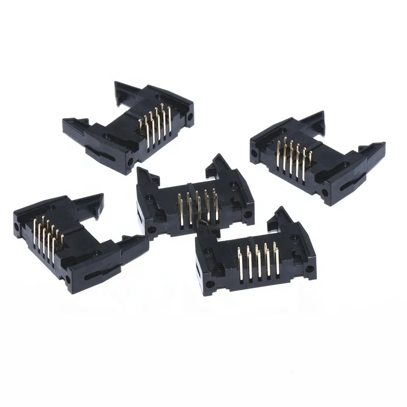 254mm 2.54mm Pitch 12 Pin 2x6P Straight Male Shrouded Box Header IDC Connector