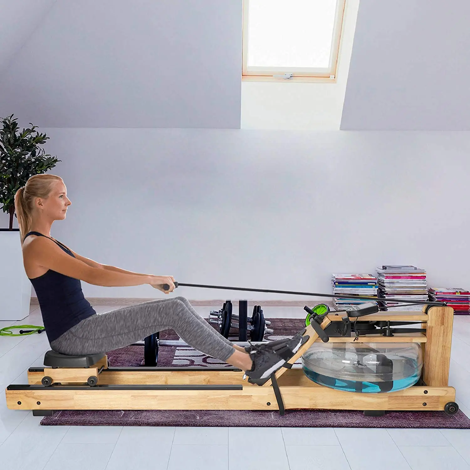  Китайские качественные деревянные динамические водостойкие Rower жидкости гребные машины с монитором