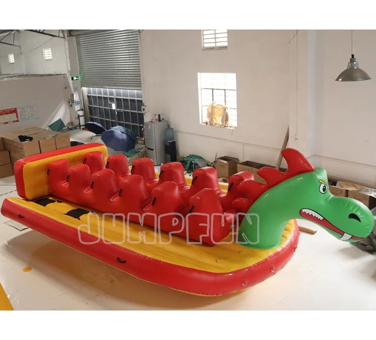 10seats to 14 Persons Inflatable Aqua Towable Boat Double lane Dragon Boat JUMPFUN New Inflatable Dragon Boats for Adults