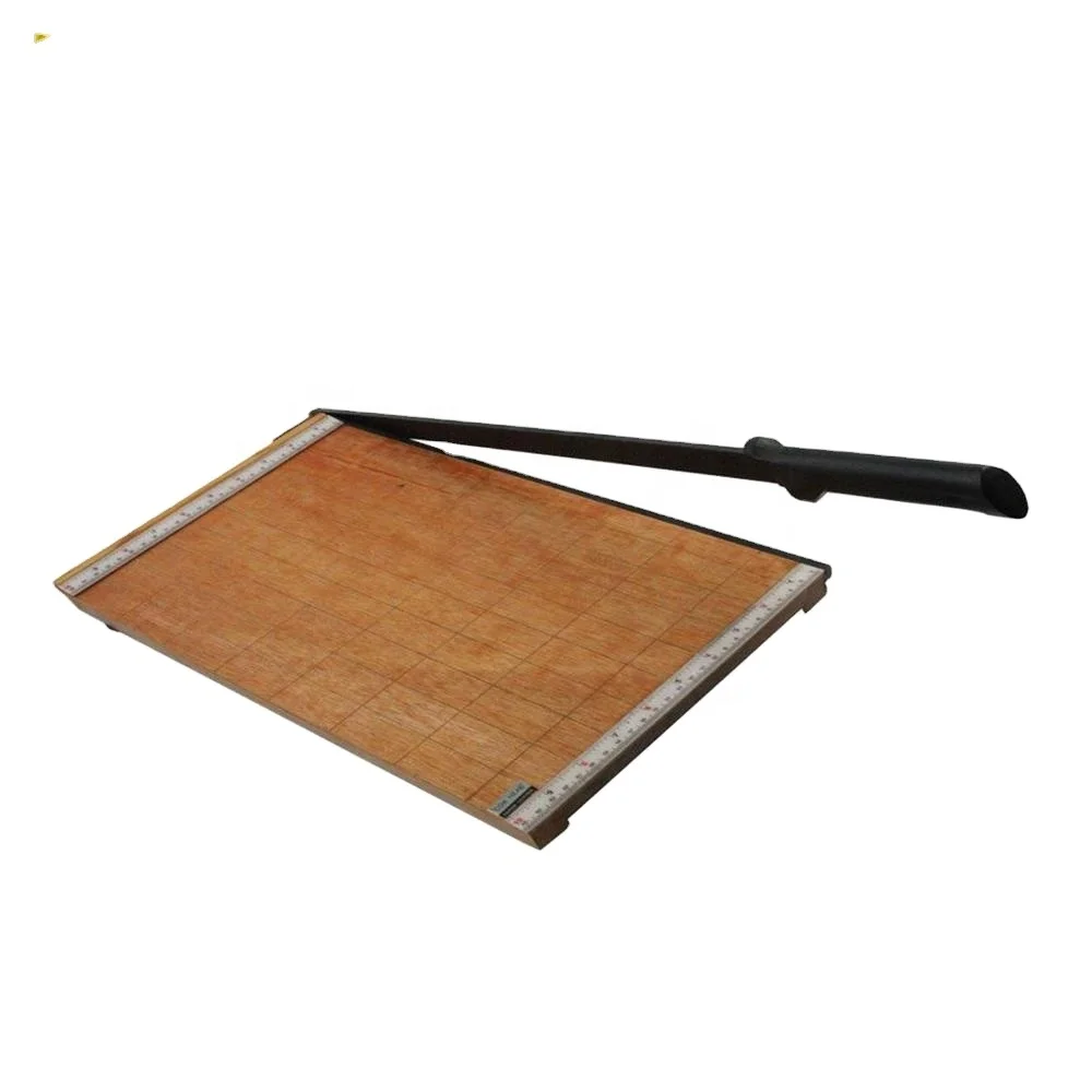 new design wooden paper cutter with wooden base for paper cutting device cutter